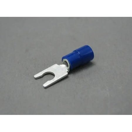 Nichifu Eco-Friendly Polycarbonate Insulated Locking Spade Terminal, 16-14 AWG, #8 Stud TMEX 2LY-4S-BLU