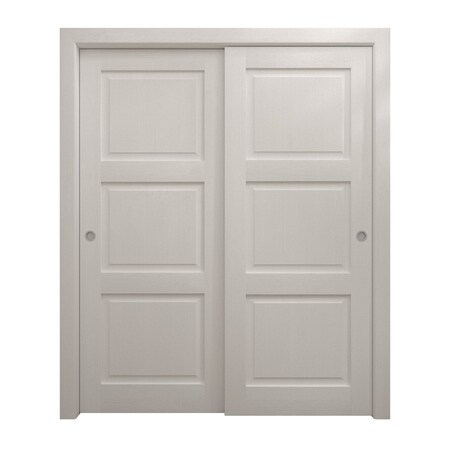Sartodoors Sliding Closet Bypass Doors 48 x 96 inches, Ego 5010 Painted White Oak, Rails Hardware Set, Wood EGO5010DBD-PWO-4896