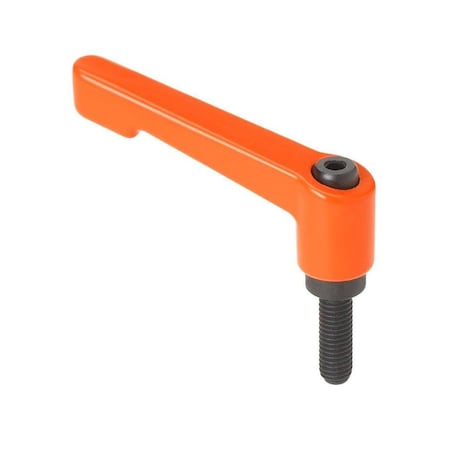 Morton Die Cast Zinc Adjustable Handle, Steel Components, 10-24 Thread, 0.63in Steel Stud Length, 1.65in MH-301-OR