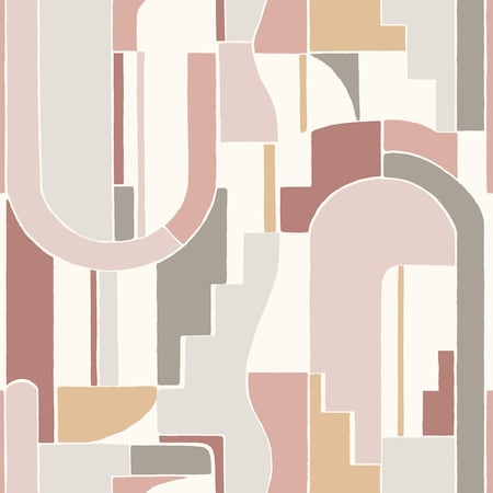 A-Street Prints Odele Blush Geometric Archways Wallpaper 4121-72201