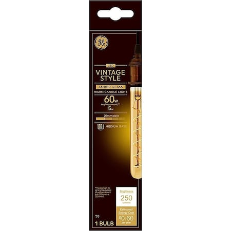 Ge Industrial Solutions LED Bulb, Linear, T9 Lamp, E26 Lamp Base, Dimmable, Amber 36513