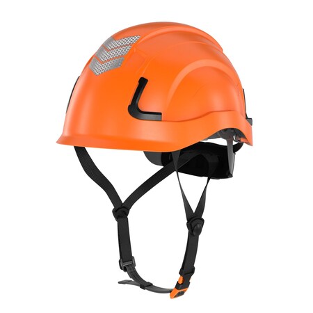 Defender Safety H2-EH Safety Helmet w/ HiViz Kit - Type 2 Class E, ANSI Z89 and EN12492 rated, Orange H2-EH-05-HV