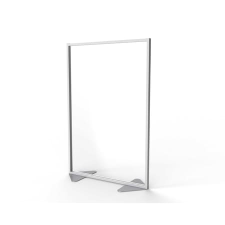 Ghent Floor Partition, Aluminum Frame with Clear Acrylic Panel, 72''H x 48''W MP7248-70