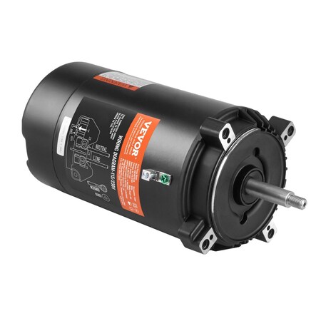 Vevor 1HP Pool Pump Motor 115/230V 9.8/4.9A 56J 3450RPM 90F/250V Capacitor HM14075LCb