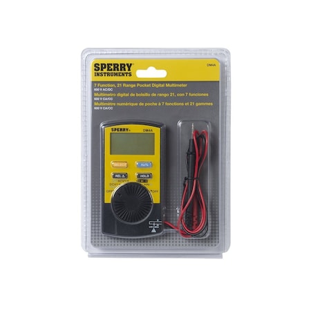 Gb DM2 A Digital Multimeter, LCD Display, AC/DC Voltage, Continuity, Diode Test, Resistance, Yellow DM4A