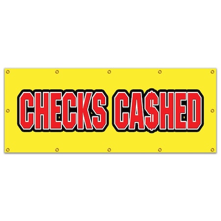 Signmission CHECKS CASHED BANNER SIGN cashing cash advance loans fast paycheck loan B-120 Checks Cashed