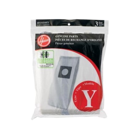 Hoover Type Y Allergen Filtration Bags, Type Y, 3 PK HVR4010100Y