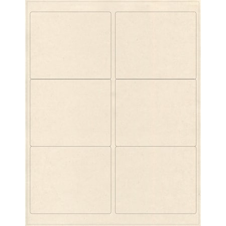 Elevate Packaging 4 x 3.33 in. Compostable Rectangle Labels, Blank Layflat Sheets, Sugarcane, 25PK LC1502