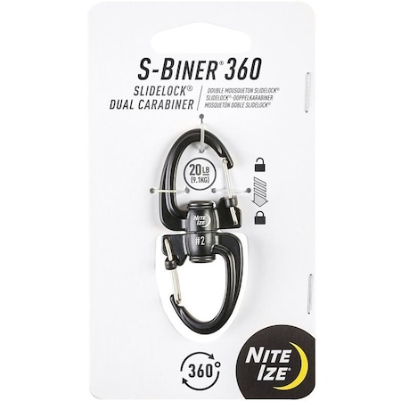 Nite Ize S-Biner 360 SlideLock Series Dual Carabiner, Wire, 1 in L, Zinc Alloy SBLR2-01-R3