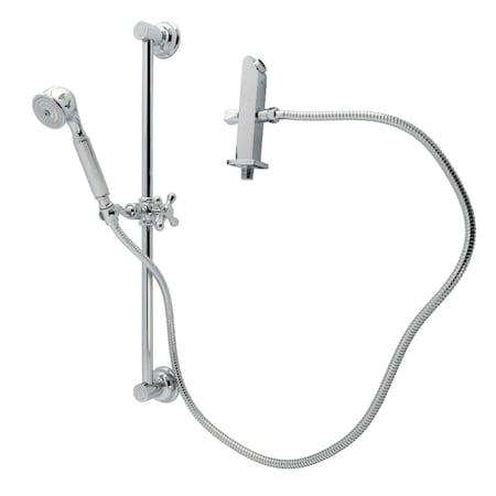 Kingston Brass Shower System with Slide/Grab Bar and Hand Shower, Polished Chrome KCK3321W1