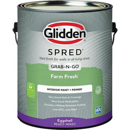 Glidden Spred Interior Grab-N-Go Paint + Primer Eggshell Paint Farm Fresh 1 Gal. GLSIN50FF/01