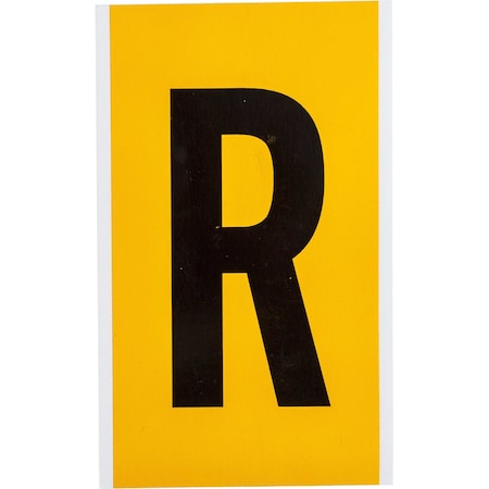Brady Outdoor Vinyl 6 in Black on Yellow Letters R Card 1570-R