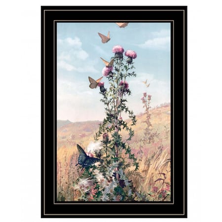 Homeroots Meadow Butterflies 2 Black Framed Print Wall Art 407879