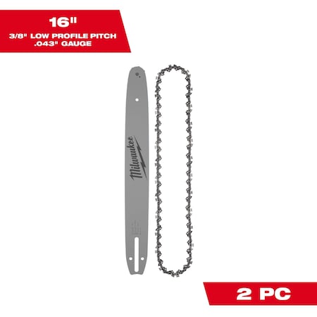 Milwaukee Tool Gauge Saw Chain and Guide Bar Set 49-16-2856
