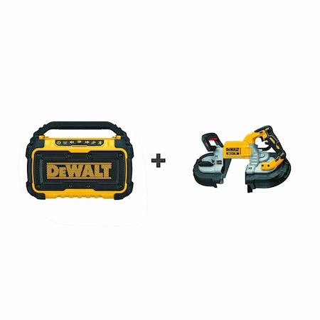 Dewalt Jobsite Bluetooth Speaker, 12V, W/Bandsaw DCR010/DCS376B