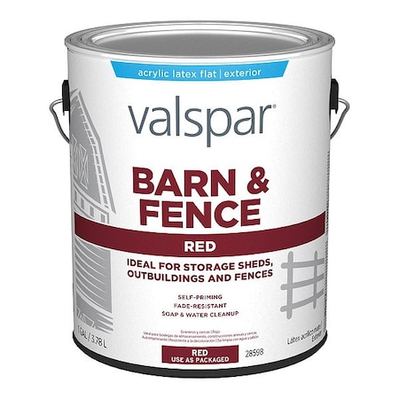 Valspar Exterior Paint, Metal, Steel, Wood, Red 009.0028598.007