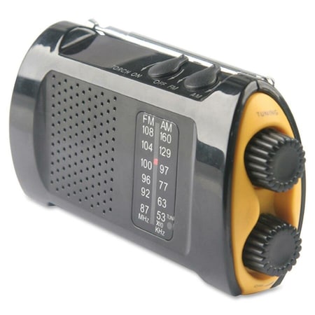 Physicianscare Acme United Portable AM/FMTV Crank Radio - LED - AA - Yellow, Black - 1 Each 90423