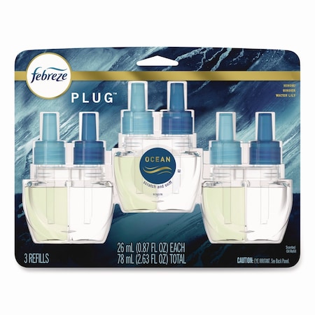 Febreze PLUG Air Freshener Refills, Ocean, 0.87 oz, 3PK 71932