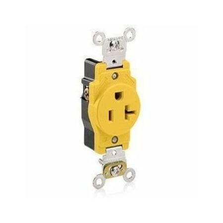 Leviton Straight Blade Receptacle, 5-20R, 20 A, 125V AC, 2 Pole, 3 Wire, Flush Mount, Grounded 5361-CR