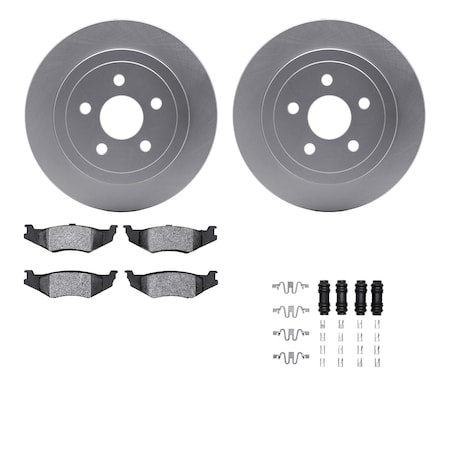 Dynamic Friction Co DFC GEOSPEC Coated Rotors with 5000 Brake Pads - Ceramic and Hardware 4512-39036