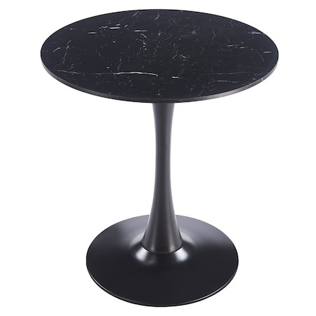 Leisuremod Bristol Round MDF Dining Table - Pedestal Base Kitchen Table, Modern Style BTBL-B31BLMT