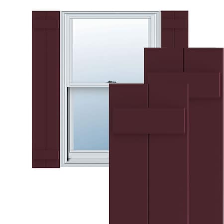 Ekena Millwork True Fit PVC, Two Board Joined Board-n-Batten Shutters, Wine Red, 10 3/4W x 51H, PR TFP101BBF11X051WR