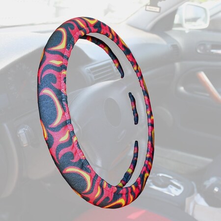 Coverking STEERING WHEEL GRIP DESIGNER VELOUR FIRE DESIGN M10A25
