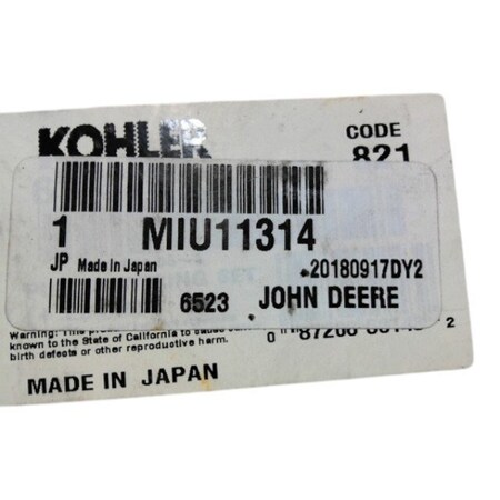 John Deere PISTON, JOHN DEERE OEM MIU11314 MIU11314