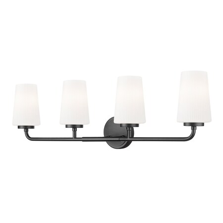 Z-Lite Montford 4-Light Vanity, 32 in W, Matte Black 7005-4V-MB
