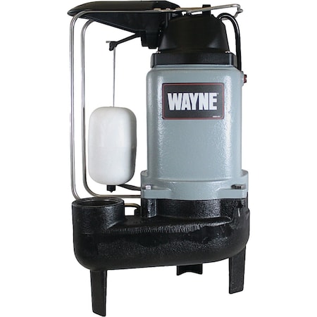 Wayne 1/2 HP Cast Iron Sewage Injector Pump with Vertical Float Switch WCS50V