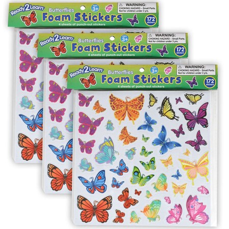 Ready 2 Learn Foam Stickers, Butterflies, 172-Piece Set, 3PK CE10084