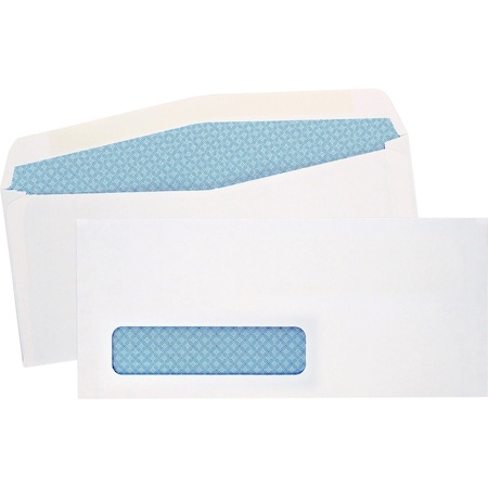 Quality Park Security Window Envelopes, 24Lb, 4-1/8x9-1/2in Whitein 90130