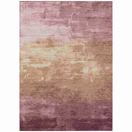 Homeroots 5' X 8' Mauve And Pink Striped Washable Indoor Outdoor Area Rug 610902