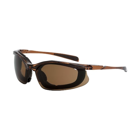 Crossfire Safety Glasses, Brown Lens, Crystal Brown Frame, Half-Frame, 1 PR 867 AF