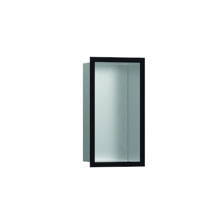 Hansgrohe XtraStoris Individual Wall Niche Brushed Stainless Steel w/ Design Frame 12"x 6"x 4" in Matte Black 56094670
