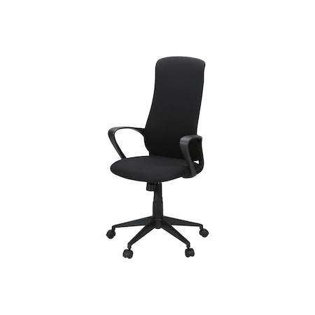 Monarch Specialties Office Chair, Adjustable Height, Armrests, Swivel, Ergonomic, Work, Black Fabric, Black Metal I 7354