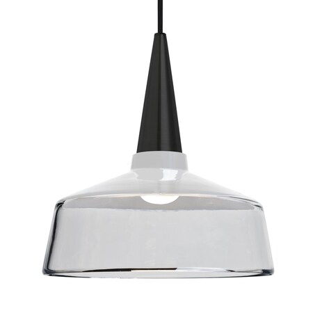 Besa Lighting Besa Baron 10 Pendant, White/Clear, Black Finish, 1x 60W MAX E26 Base 1JT-BARON10WH-BK