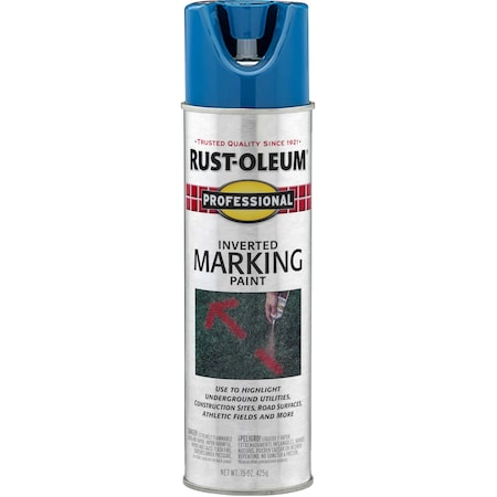 Rust-Oleum Professional Inverted Marking Spray Paint, Caution Blue, 15 oz 2524838