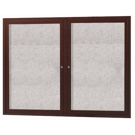 Aarco Outdoor Enclosed Bulletin Board w/ Al Wood Look Finish, Walnut Wood Look, 36''Hx48''W ODCCWW3648R