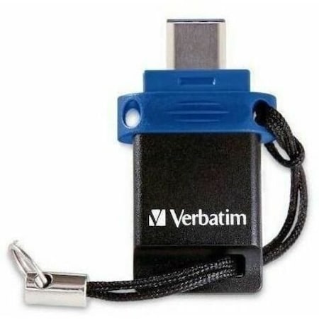 Verbatim Store n' Go Dual USB 3.0 Flash Drive for USB-C Devices, 64 GB, Blue 99155