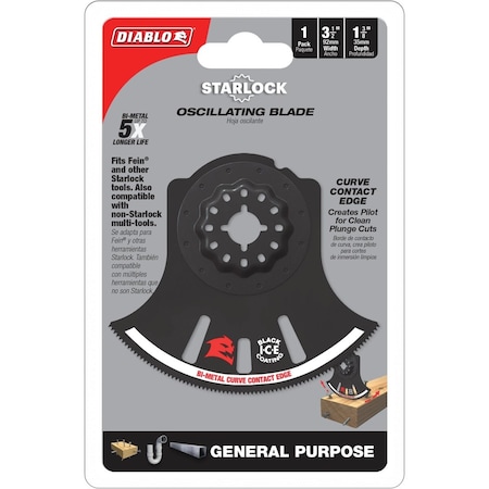 Diablo Starlock 3-1/2'' Bi-Metal Oscillating Blade for General Purpose Cuts DOS350RBGP