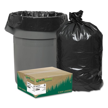 Earthsense Commercial 60 gal Trash Bags, 38 in x 58 in, Super Extra Heavy-Duty, 2 mil, Black, 100 PK RNW5820