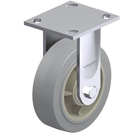 Zoro Select Kingpinless Rgd Caster, TPR, 5 in., 375 lb. P21R-PRP050R-14