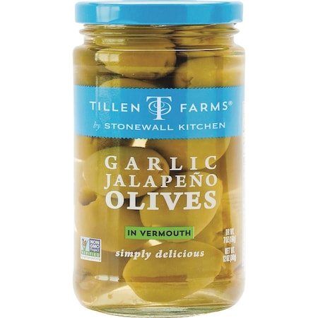 Tillen Farms 12 Oz. Garlic Jalapeo Olives 300302