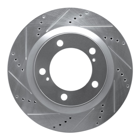 Dfc Premium Silver Drilled & Slotted Brake Rotor, Disc Brake Rotor, 631-76136L