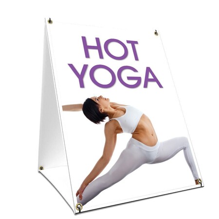 Signmission Hot Yoga, 24 Inch x 18 Inch A-frame Yard Sign, Plastic Sign SBC-1824-Hot Yoga