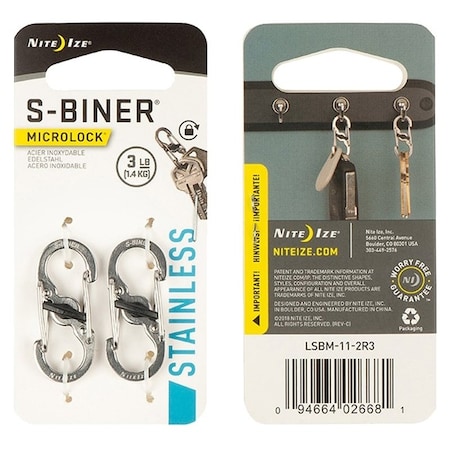 Nite Ize Key Carabiner, 1.39 in OAL, 0.62 in Dia Ring, Stainless Steel, Silver LSBM-11-2R3