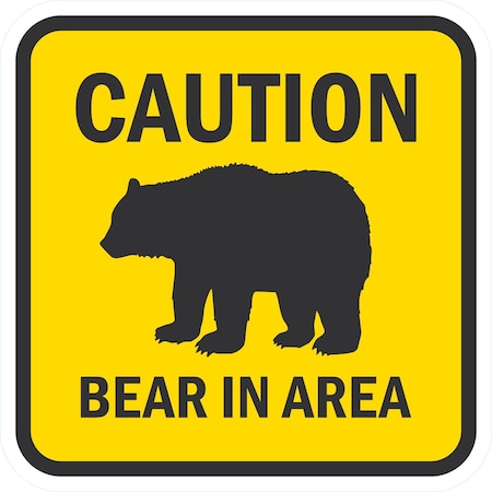 Lyle Caution Bear In Area (W/Graphic), 12x12, Engineer Grade, Yellow G-2328-EG_12x12