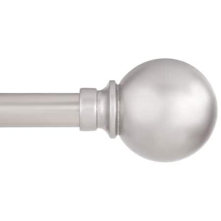 Kenney Mfg Curtain Rod, 34 in Dia, 66 to 120 in L, Metal, Brushed Nickel KN80103