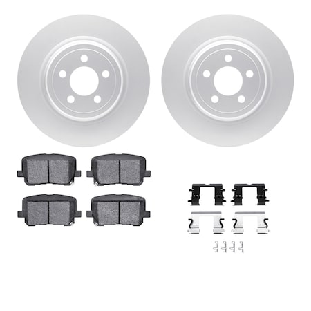 Dynamic Friction Co DFC GEOSPEC Coated Rotors with 5000 Brake Pads - Ceramic and Hardware 4512-39053